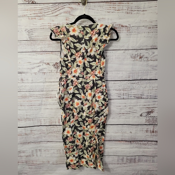 Rebecca Taylor S0 Black Floral Wrap Dress - Picture 4 of 4